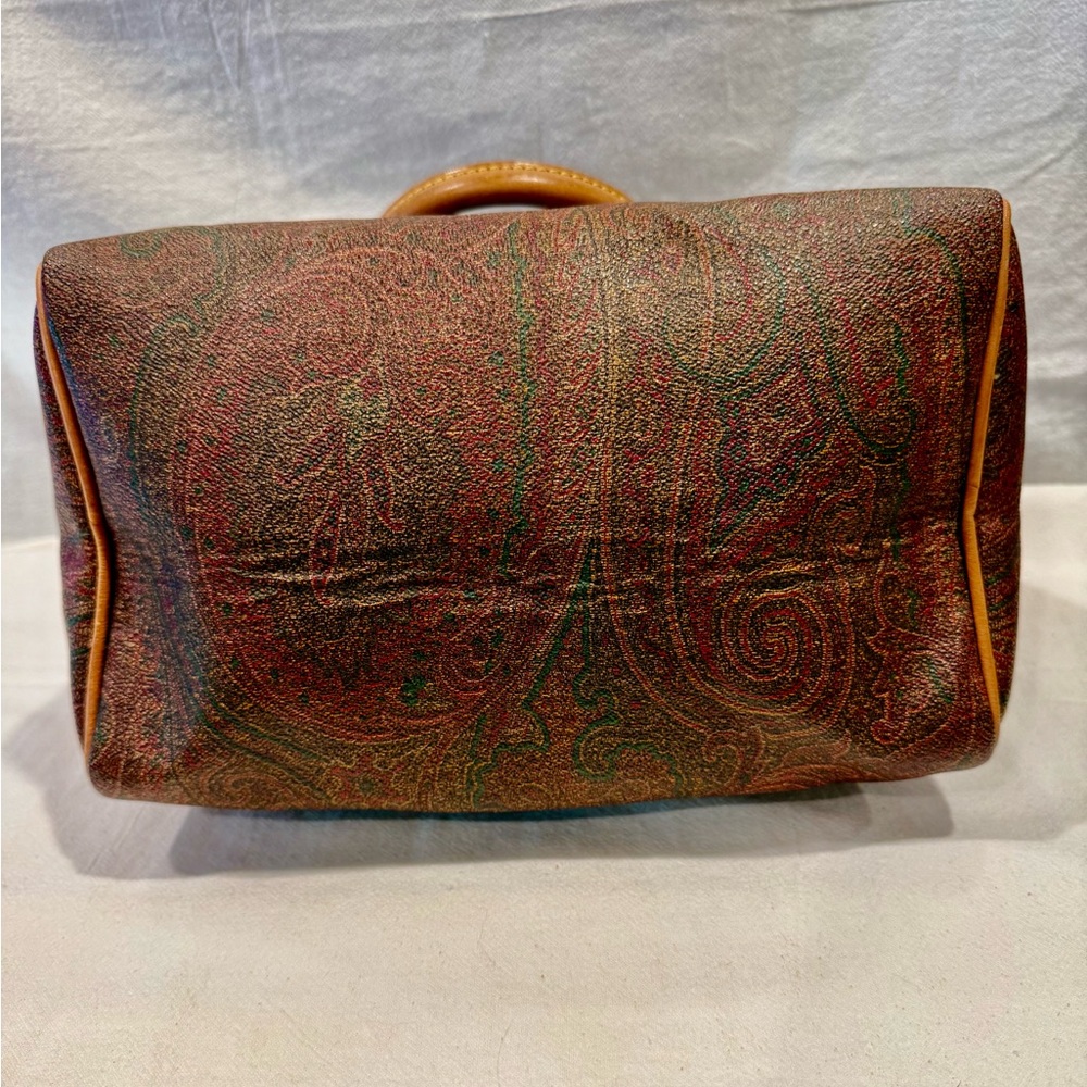 Vintage ETRO A Gorgeous EUC Paisley Print Luxury Italian Leather Satchel - Picture 14 of 14